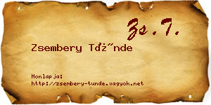 Zsembery Tünde névjegykártya