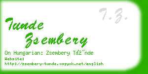 tunde zsembery business card